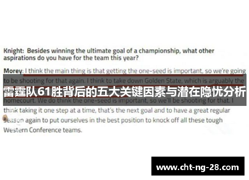 雷霆队61胜背后的五大关键因素与潜在隐忧分析 雷霆队61胜背后的五大关键因素与潜在隐忧分析